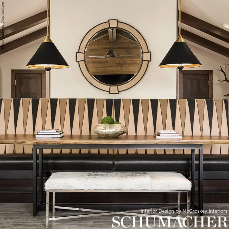 MOOREA Fabric – LAVA BLACK | Schumacher | Wallpaper Twins MOOREA fabric LAVA BLACK color by Schumacher