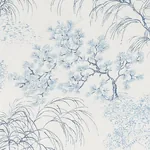 MORI SHEER Fabric – PORCELAIN | Schumacher | Wallpaper Twins MORI SHEER fabric PORCELAIN color by Schumacher