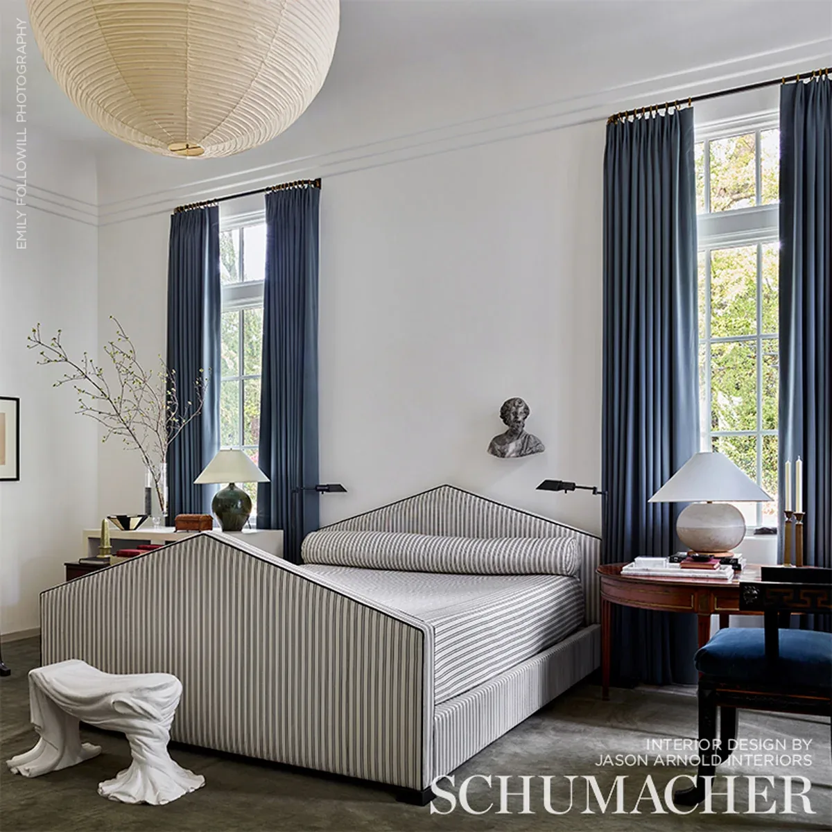 MORRISON Fabric – BLUE | Schumacher | Wallpaper Twins MORRISON fabric BLUE color by Schumacher