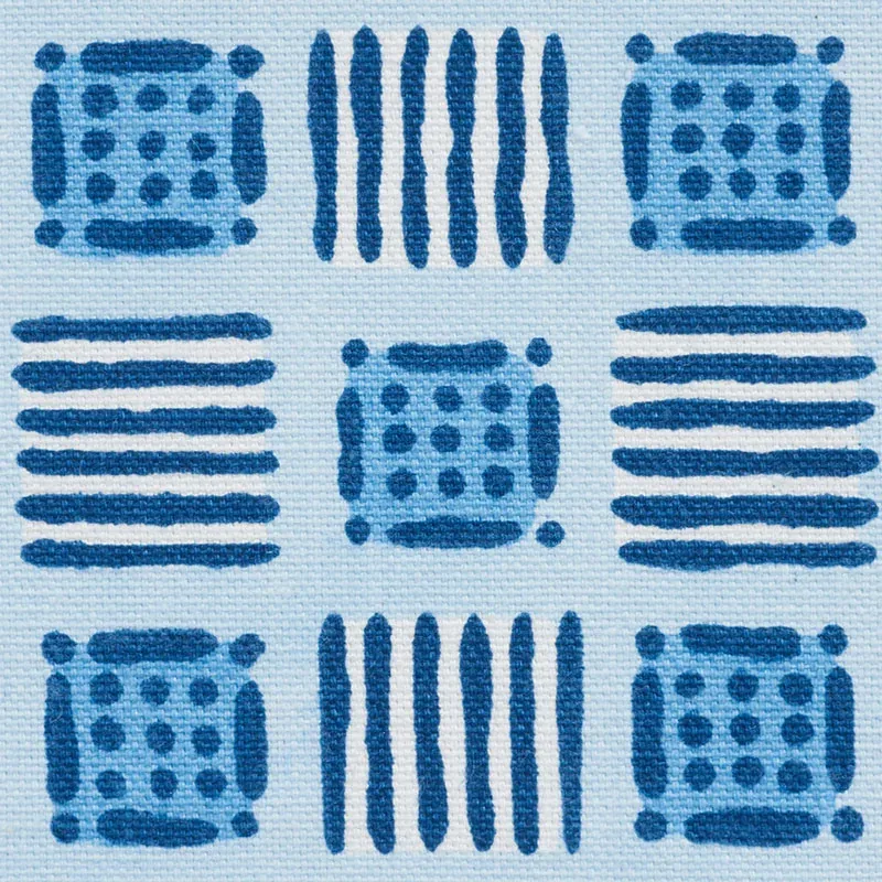 MOTTLEY GRID Fabric – COTTAGE BLUE | Schumacher | Wallpaper MOTTLEY GRID fabric COTTAGE BLUE color by Schumacher