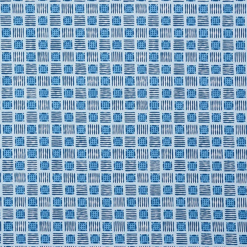 MOTTLEY GRID fabric COTTAGE BLUE color by Schumacher