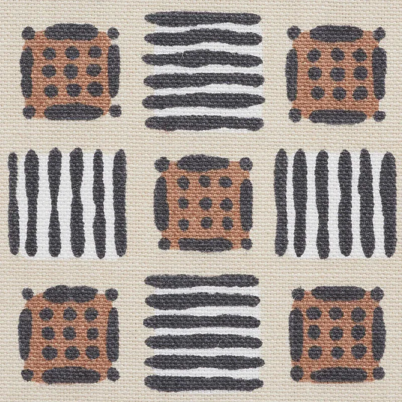 MOTTLEY GRID Fabric – WREN | Schumacher | Wallpaper Twins MOTTLEY GRID fabric WREN color by Schumacher