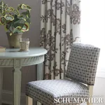 MOTTLEY GRID Fabric – WREN | Schumacher | Wallpaper Twins MOTTLEY GRID fabric WREN color by Schumacher