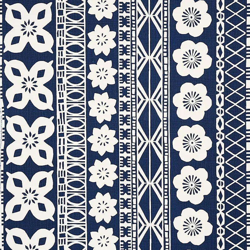 MRS. HOWELL fabric INDIGO color by Schumacher