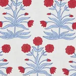 Mughal Hand Block Print Fabric – CRIMSON SKY | Schumacher | Mughal Hand Block Print fabric CRIMSON SKY color by Schumacher