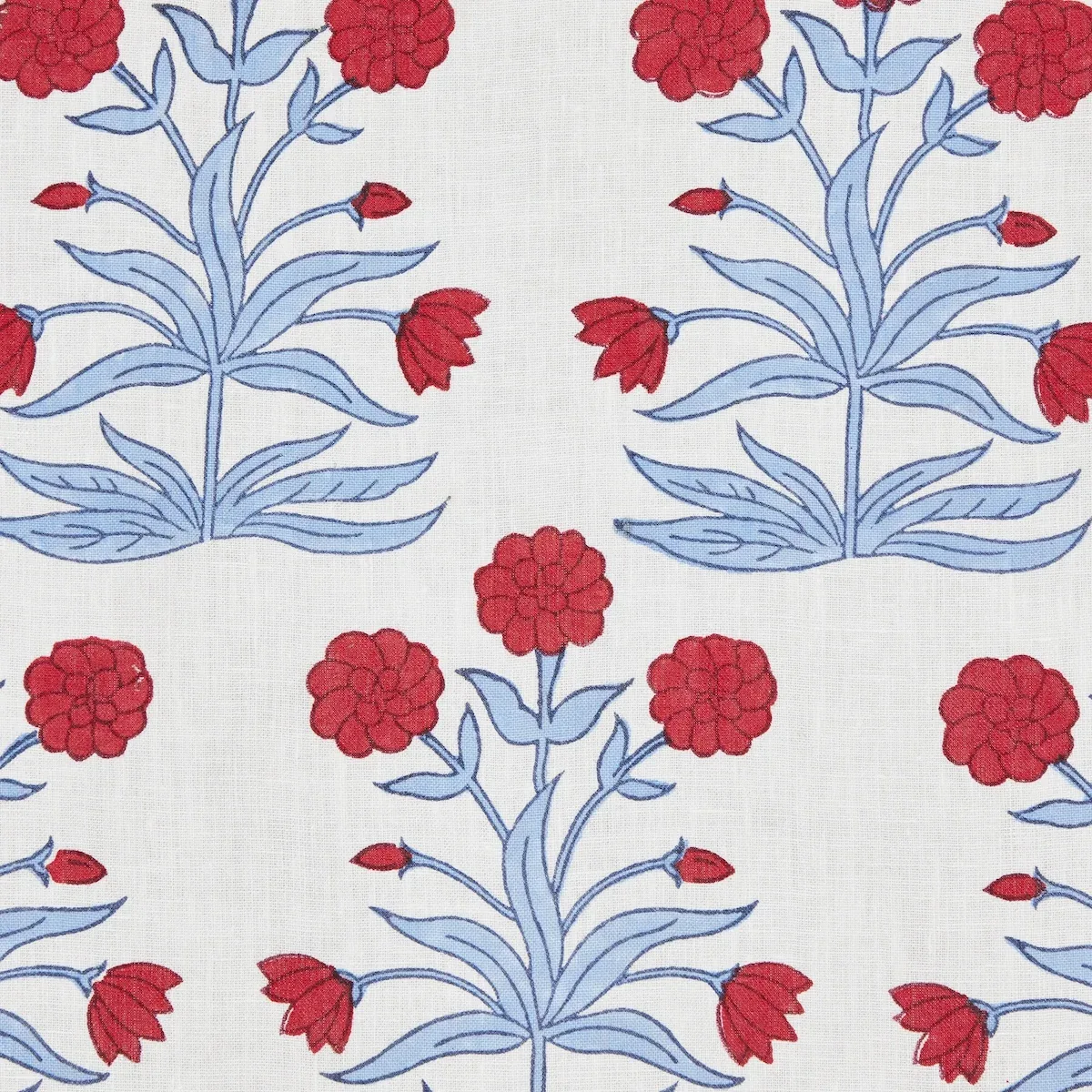 Mughal Hand Block Print Fabric – CRIMSON SKY | Schumacher | Mughal Hand Block Print fabric CRIMSON SKY color by Schumacher