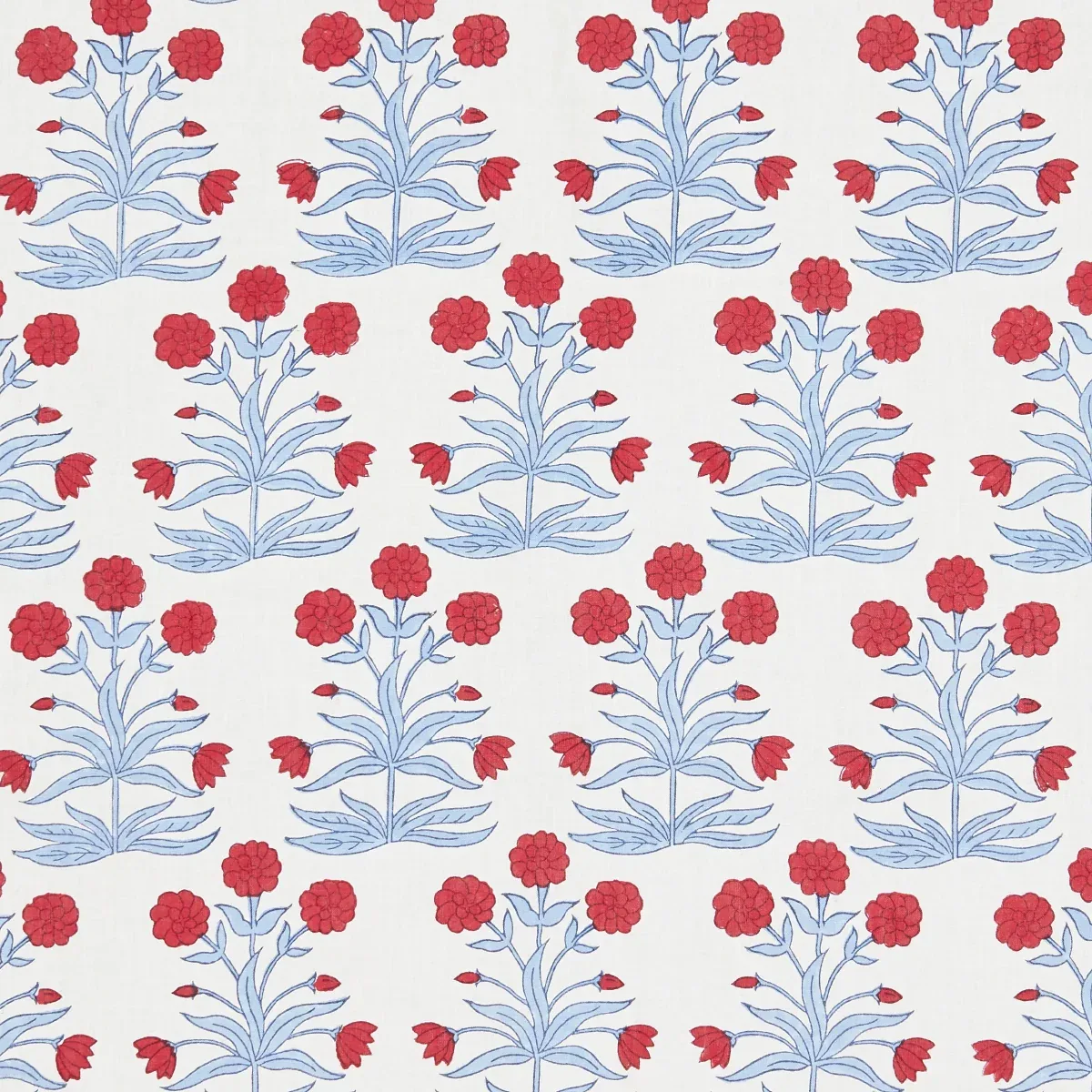 181780 | Mughal Hand Block Print – CRIMSON SKY