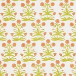 Mughal Hand Block Print Fabric – PEACH SAP GREEN | Schumache Mughal Hand Block Print fabric PEACH SAP GREEN color by Schumacher