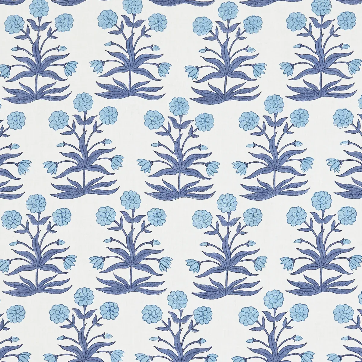 181781 | Mughal Hand Block Print – SKY INDIGO