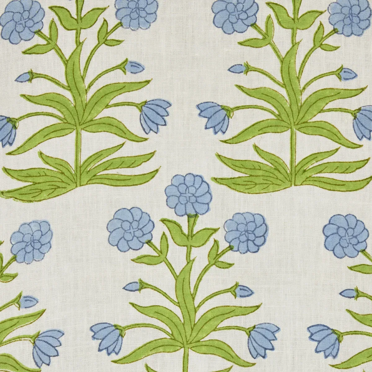 Mughal Hand Block Print Fabric – SKY PISTACHIO | Schumacher Mughal Hand Block Print fabric SKY PISTACHIO color by Schumacher
