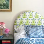 Mughal Hand Block Print Fabric – SKY PISTACHIO | Schumacher Mughal Hand Block Print fabric SKY PISTACHIO color by Schumacher