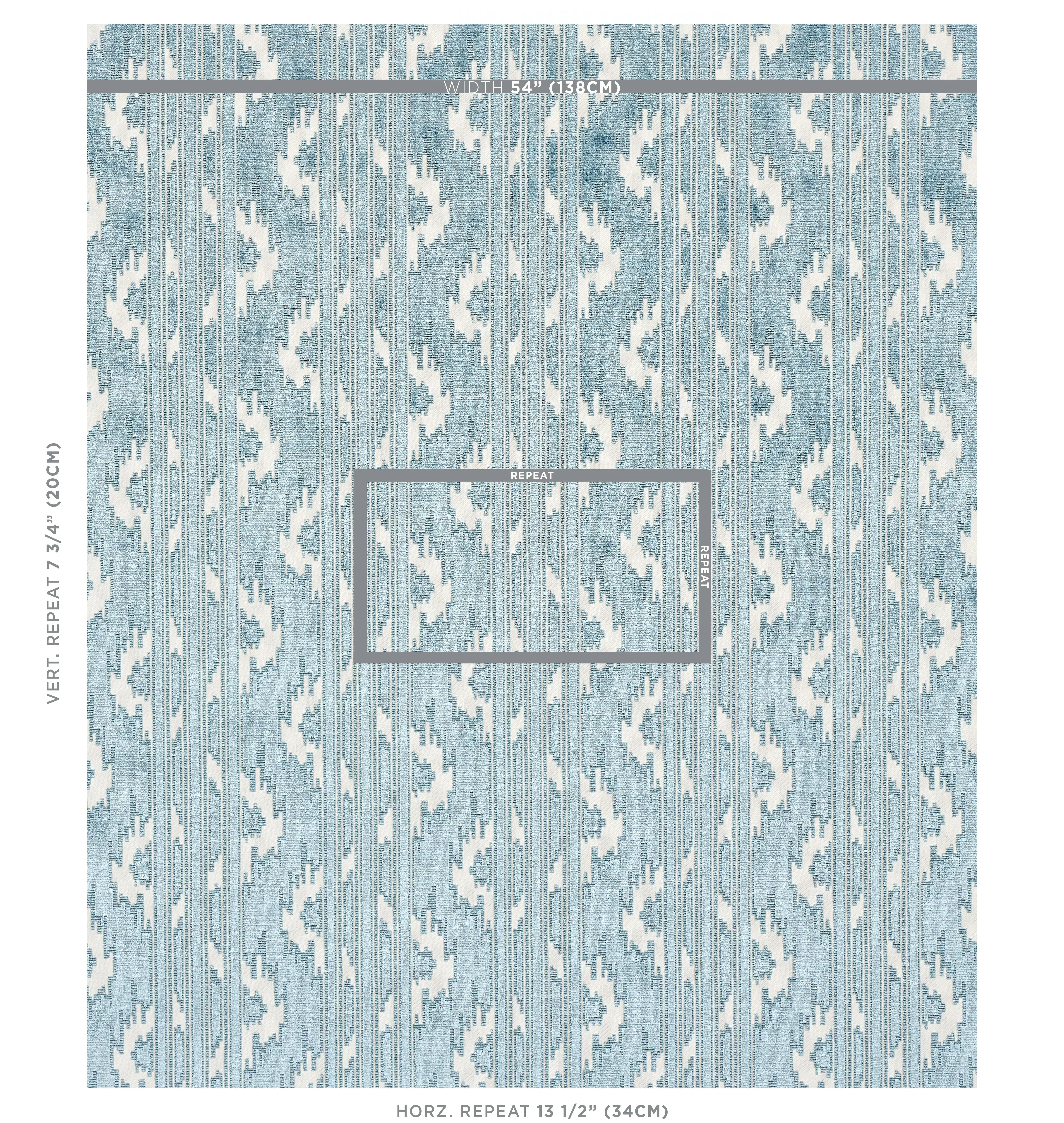 MURAT VELVET fabric SKY color by Schumacher