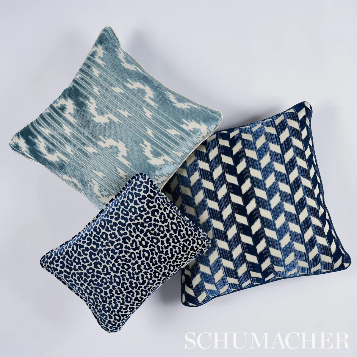 MURAT VELVET fabric SKY color by Schumacher