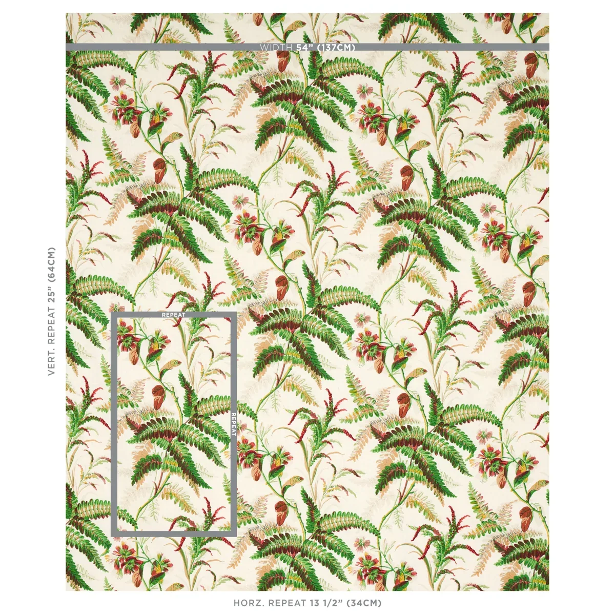 MYERS FERN LINEN Fabric – DOCUMENT | Schumacher | Wallpaper MYERS FERN LINEN fabric DOCUMENT color by Schumacher