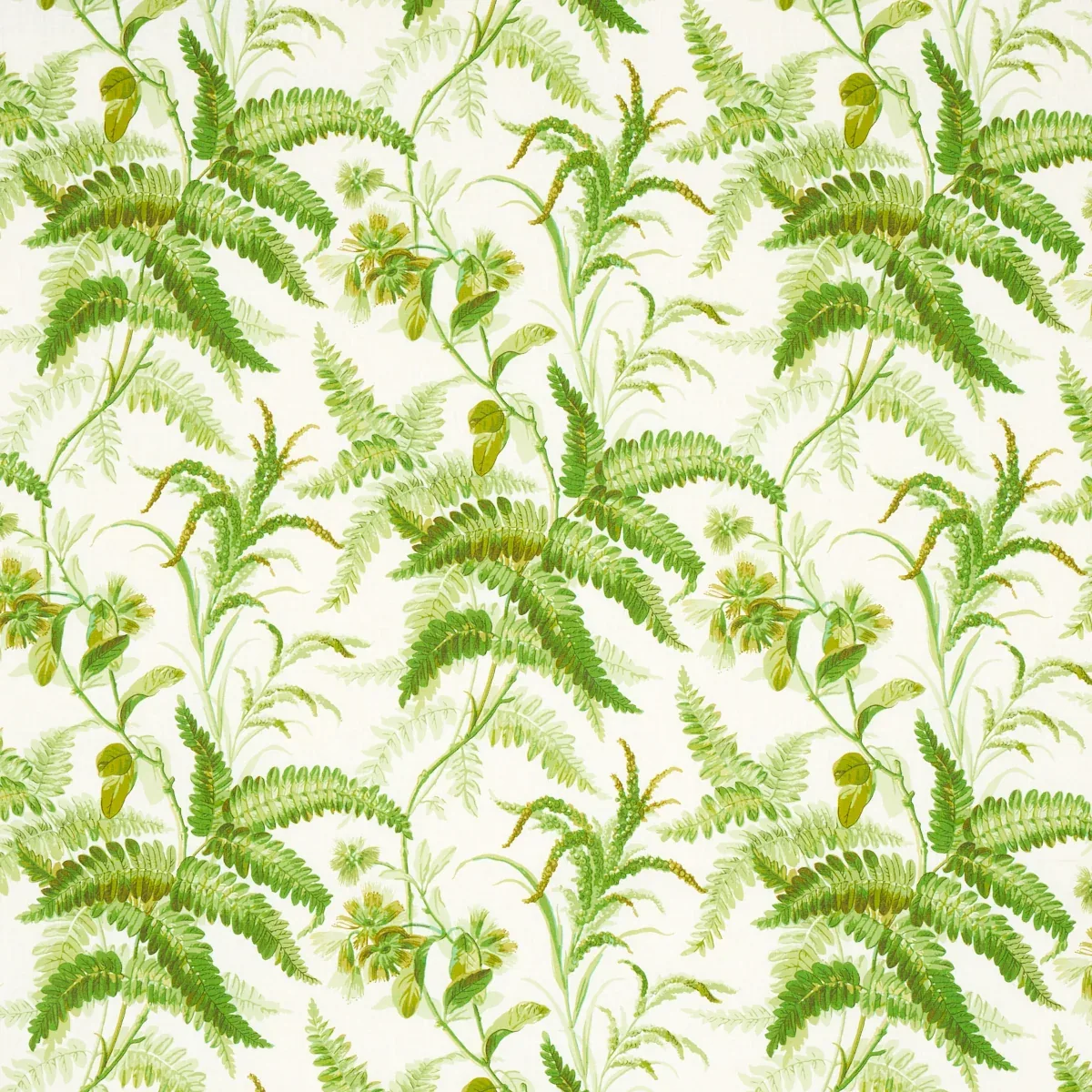 MYERS FERN LINEN fabric TROPICAL color by Schumacher