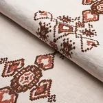 NADIRA EMBROIDERY Fabric – COCOA | Schumacher | Wallpaper Tw NADIRA EMBROIDERY fabric COCOA color by Schumacher