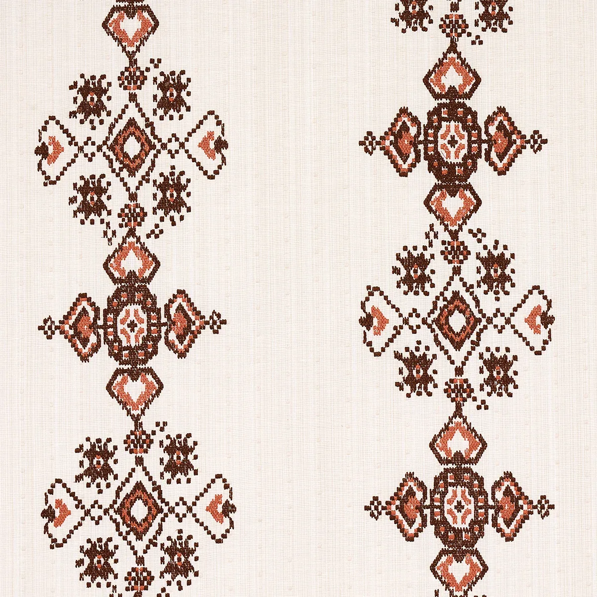 NADIRA EMBROIDERY fabric COCOA color by Schumacher