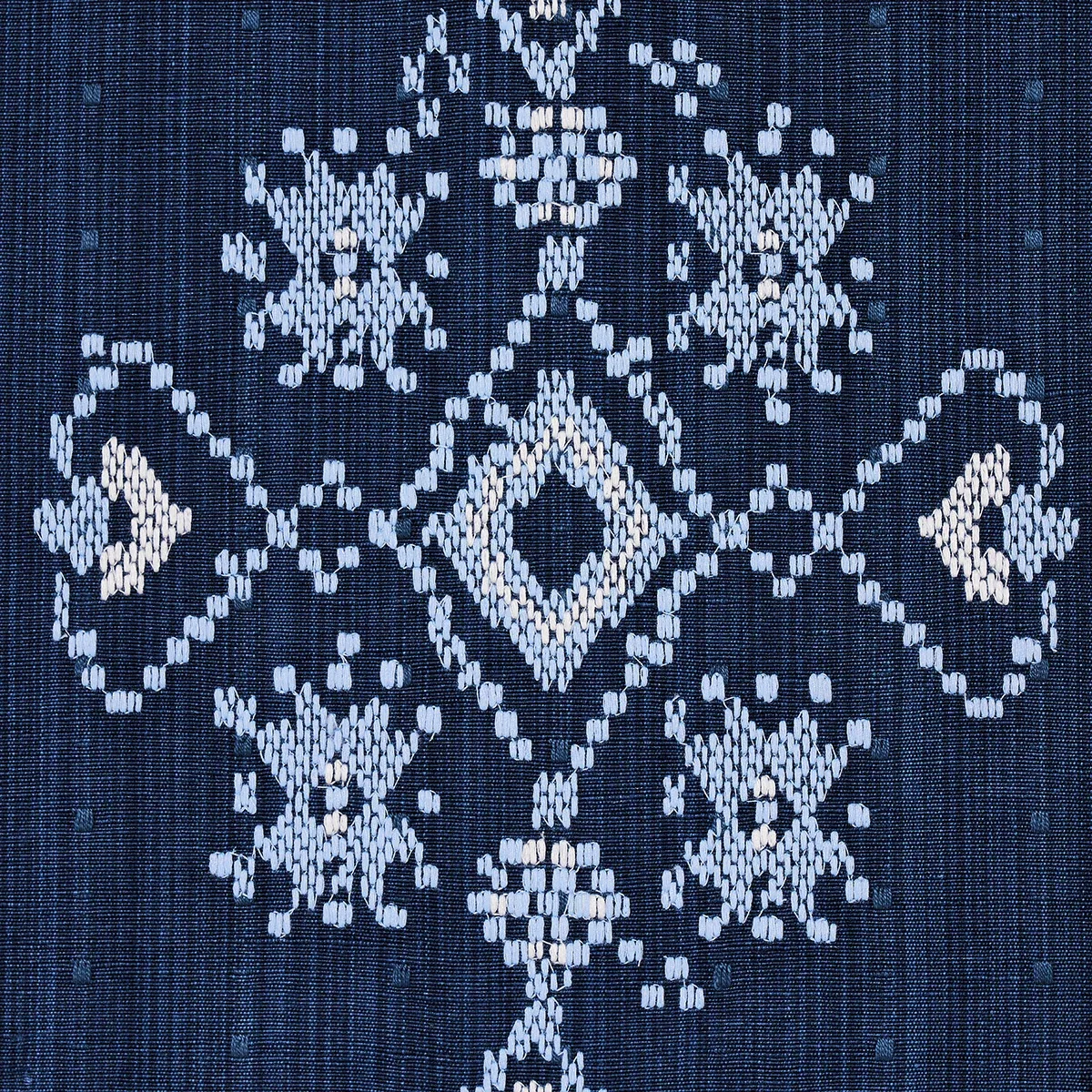 NADIRA EMBROIDERY Fabric – INDIGO | Schumacher | Wallpaper T NADIRA EMBROIDERY fabric INDIGO color by Schumacher