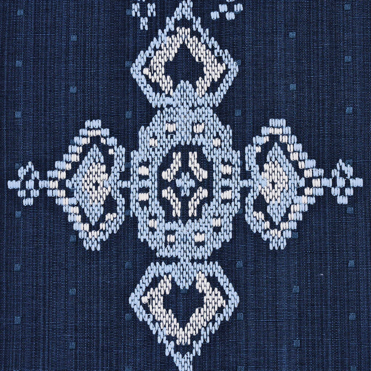 NADIRA EMBROIDERY Fabric – INDIGO | Schumacher | Wallpaper T NADIRA EMBROIDERY fabric INDIGO color by Schumacher