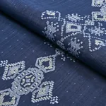 NADIRA EMBROIDERY Fabric – INDIGO | Schumacher | Wallpaper T NADIRA EMBROIDERY fabric INDIGO color by Schumacher