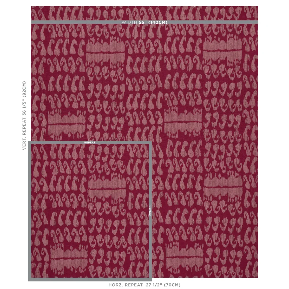 NALLAMALA FABRIC Fabric – GARNET | Schumacher | Wallpaper Tw NALLAMALA FABRIC fabric GARNET color by Schumacher