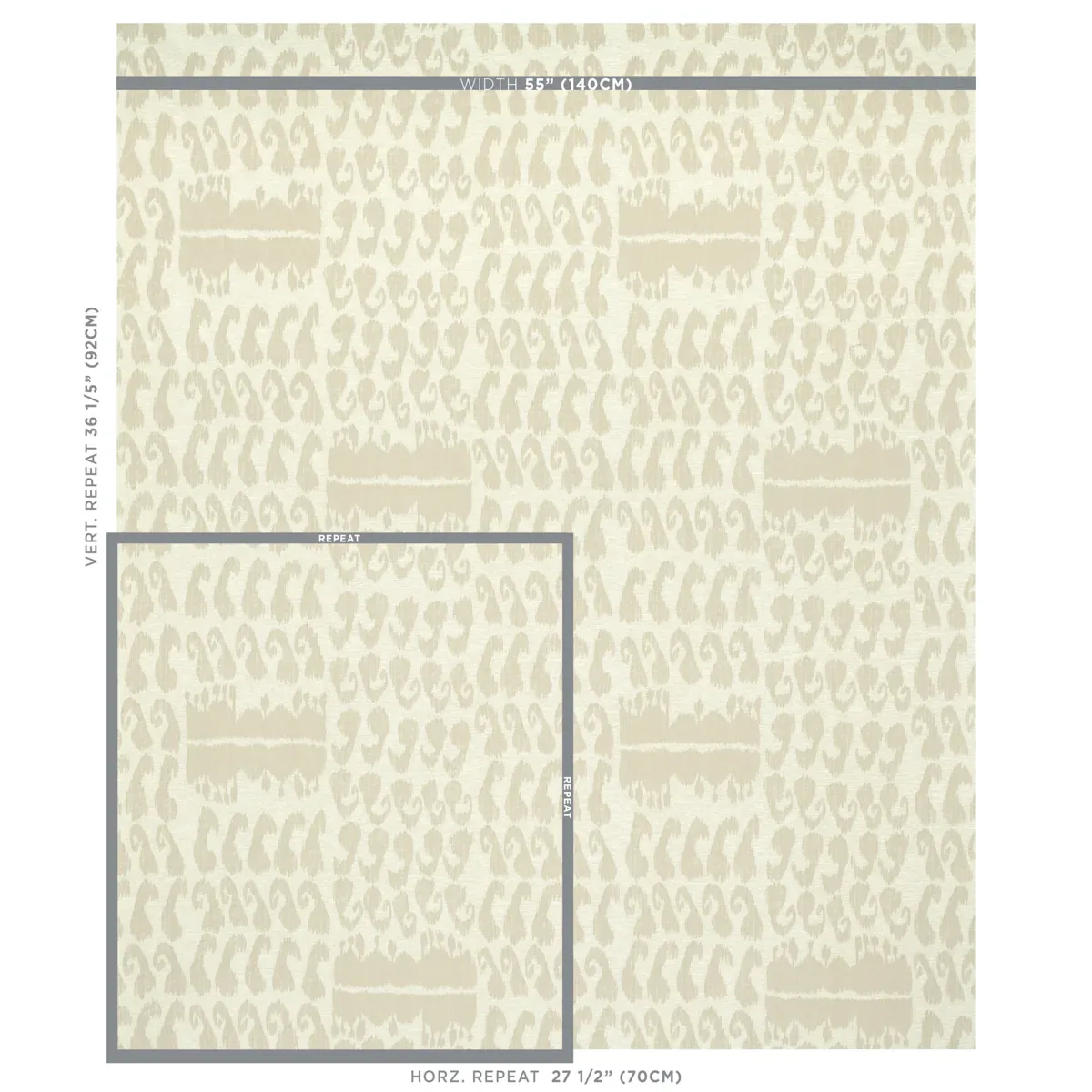 NALLAMALA FABRIC fabric IVORY color by Schumacher
