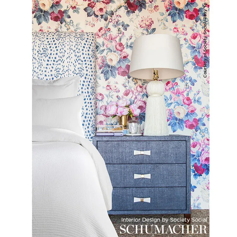 NANCY FLORAL Fabric – HAMISH | Schumacher | Wallpaper Twins NANCY FLORAL fabric HAMISH color by Schumacher