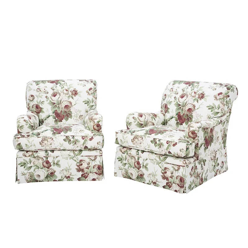 NANCY FLORAL fabric ROSE color by Schumacher