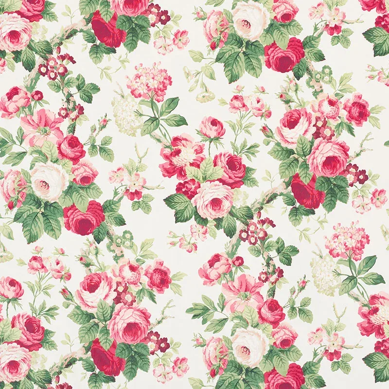 NANCY FLORAL fabric ROSE color by Schumacher