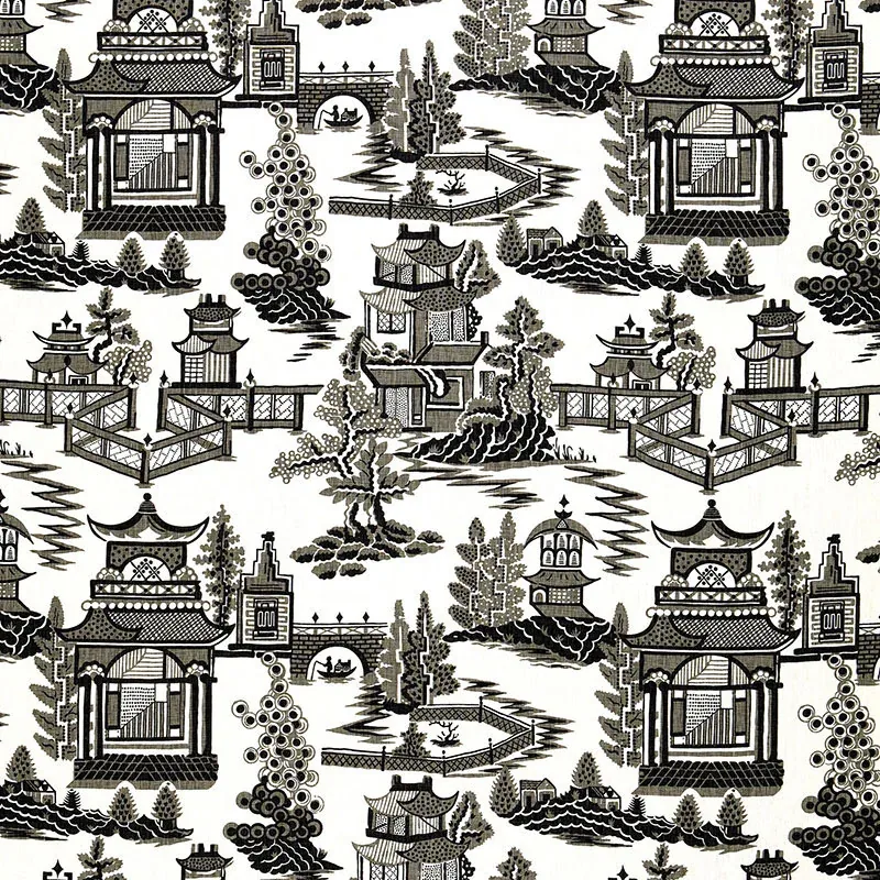 NANJING fabric SMOKE color by Schumacher