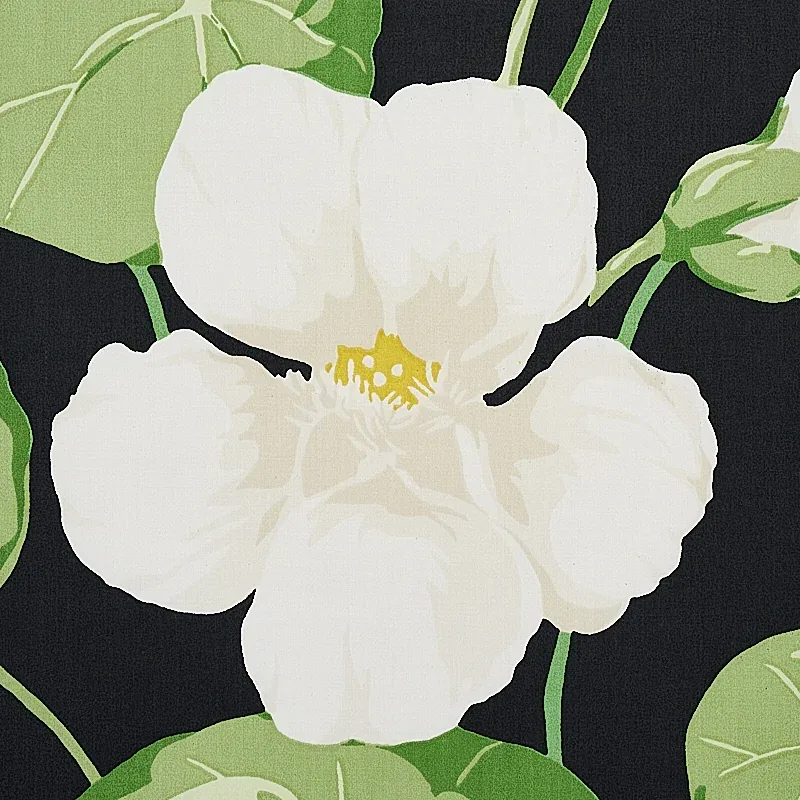 NASTURTIUM Fabric – NOIR | Schumacher | Wallpaper Twins NASTURTIUM fabric NOIR color by Schumacher