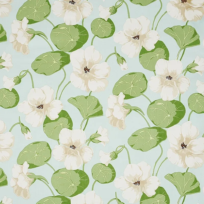 NASTURTIUM fabric SKY color by Schumacher
