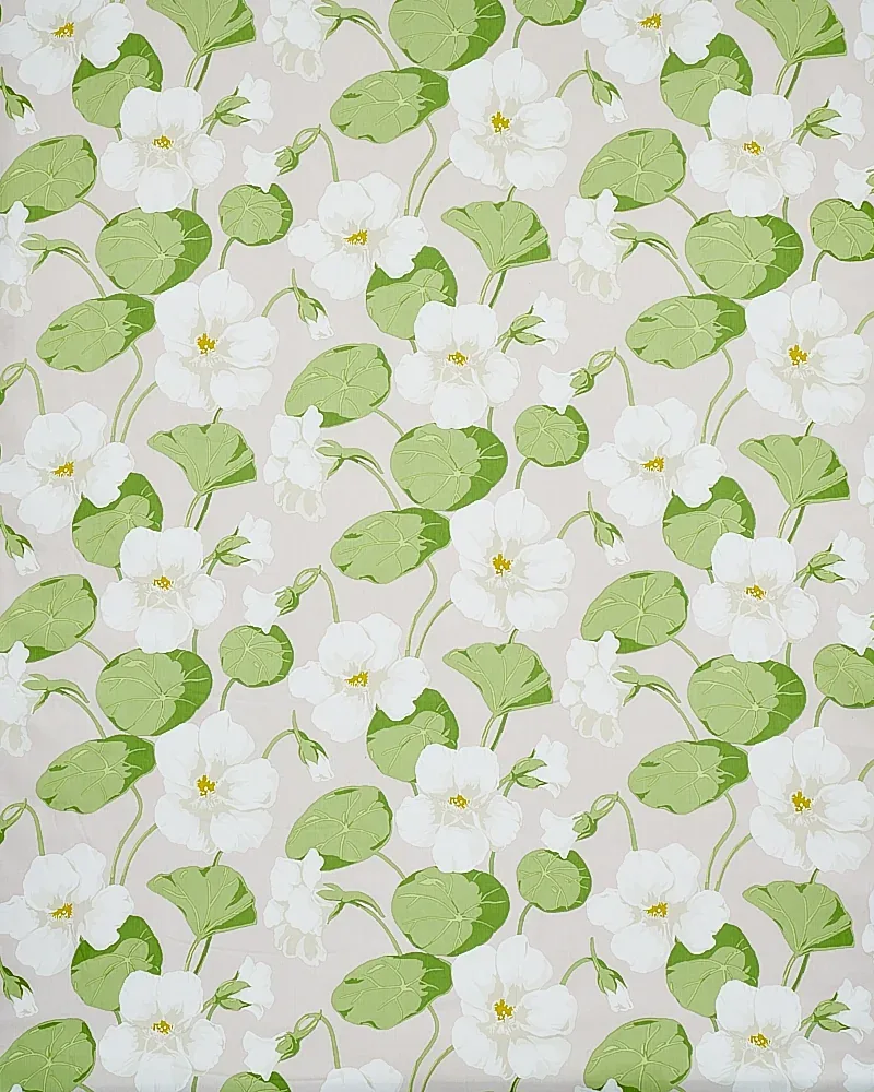 NASTURTIUM Fabric – STONE | Schumacher | Wallpaper Twins NASTURTIUM fabric STONE color by Schumacher