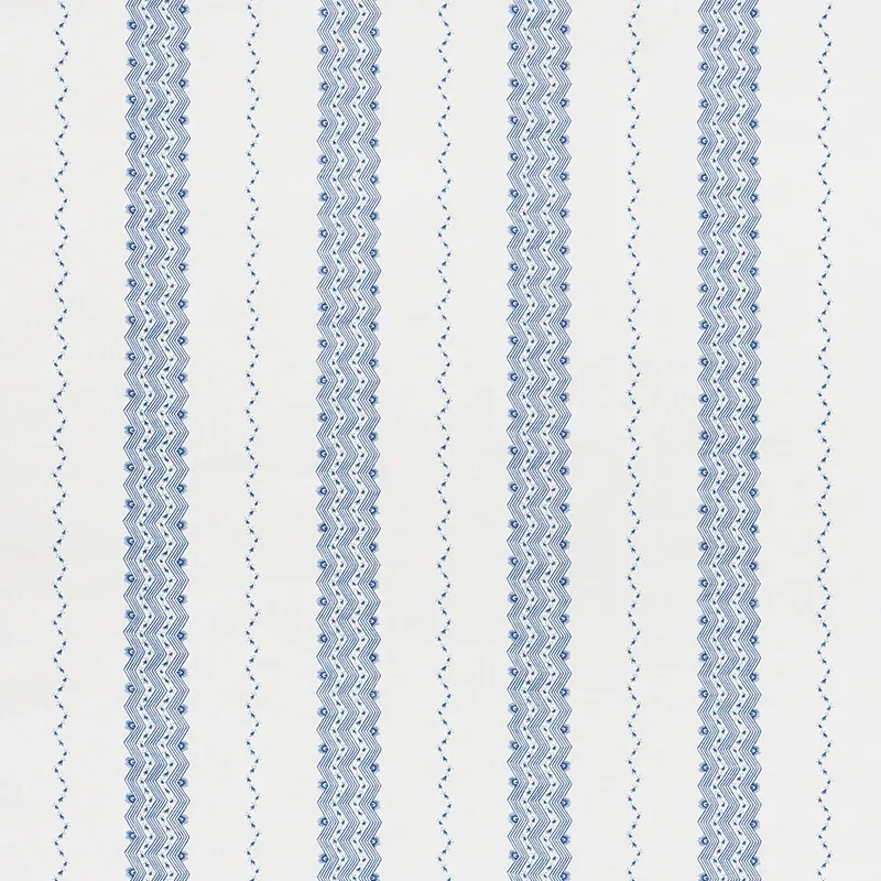 NAUSET STRIPE fabric INDIGO color by Schumacher