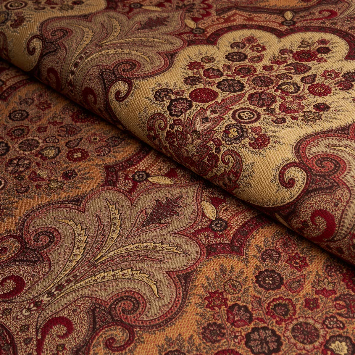 NEW CASTLE PAISLEY Fabric – CRANBERRY | Schumacher | Wallpap NEW CASTLE PAISLEY fabric CRANBERRY color by Schumacher