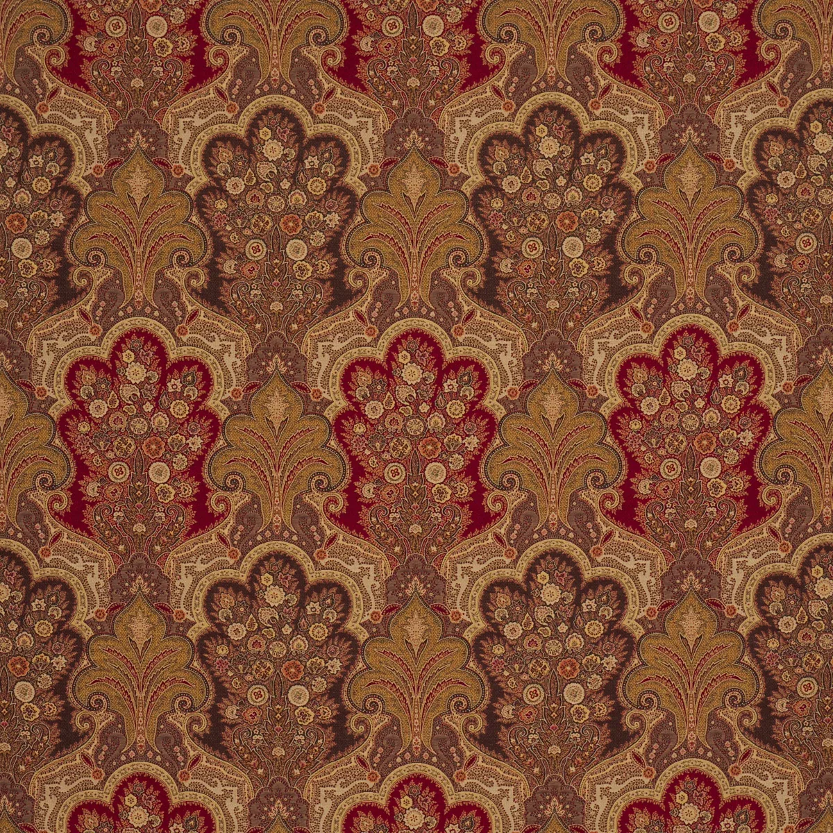 NEW CASTLE PAISLEY fabric CRANBERRY color by Schumacher