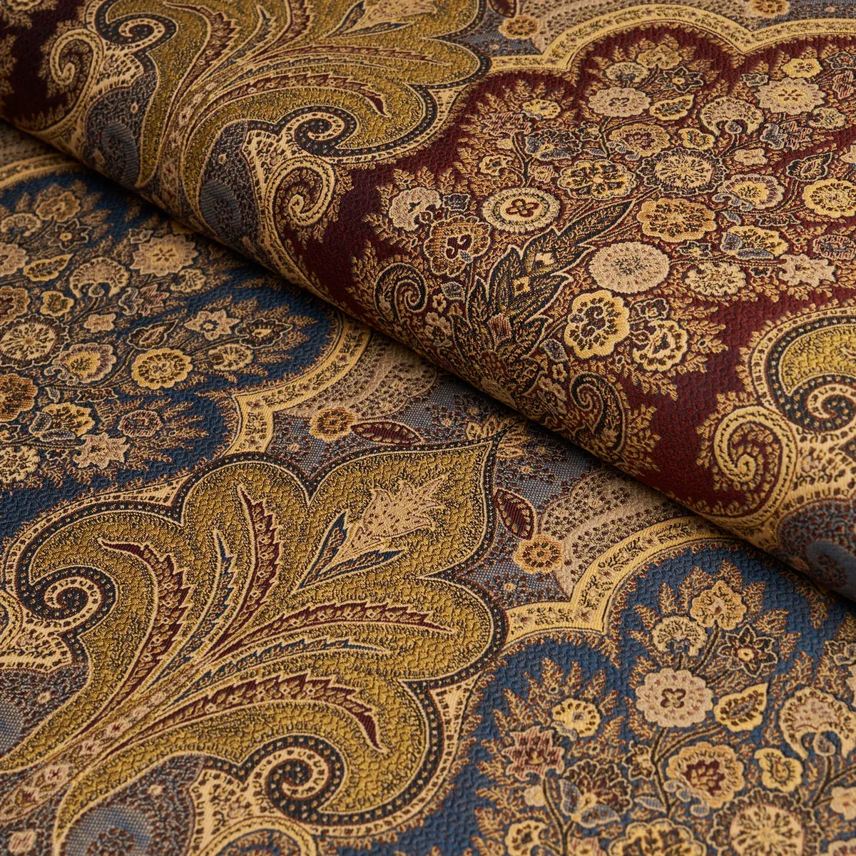 NEW CASTLE PAISLEY Fabric – INDIGO | Schumacher | Wallpaper NEW CASTLE PAISLEY fabric INDIGO color by Schumacher