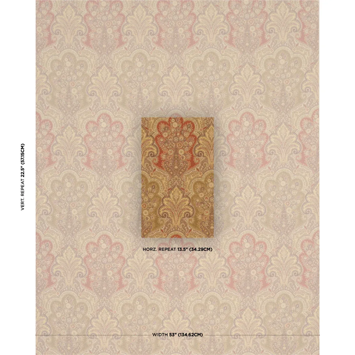 NEW CASTLE PAISLEY Fabric – TUSCAN | Schumacher | Wallpaper NEW CASTLE PAISLEY fabric TUSCAN color by Schumacher