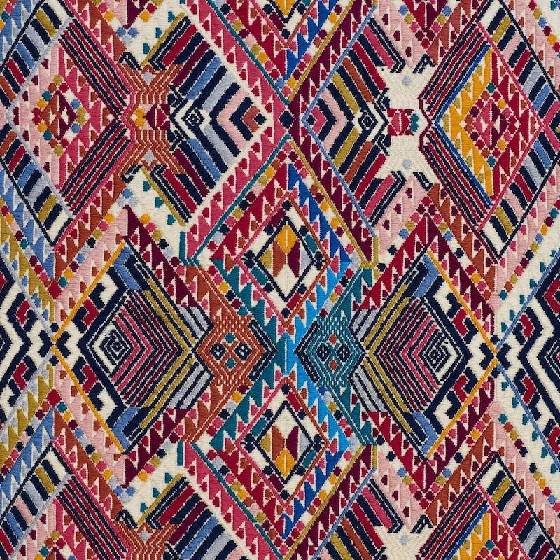 NICA HAND WOVEN BROCADE fabric ROSA color by Schumacher
