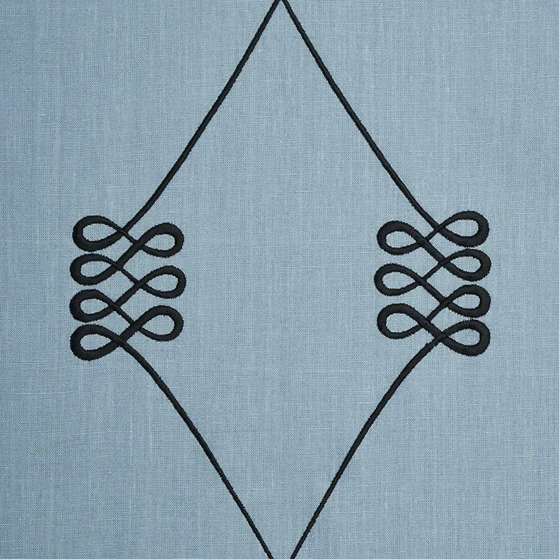 NICOLETTE EMBROIDERY Fabric – DUSTY BLUE | Schumacher | Wall NICOLETTE EMBROIDERY fabric DUSTY BLUE color by Schumacher