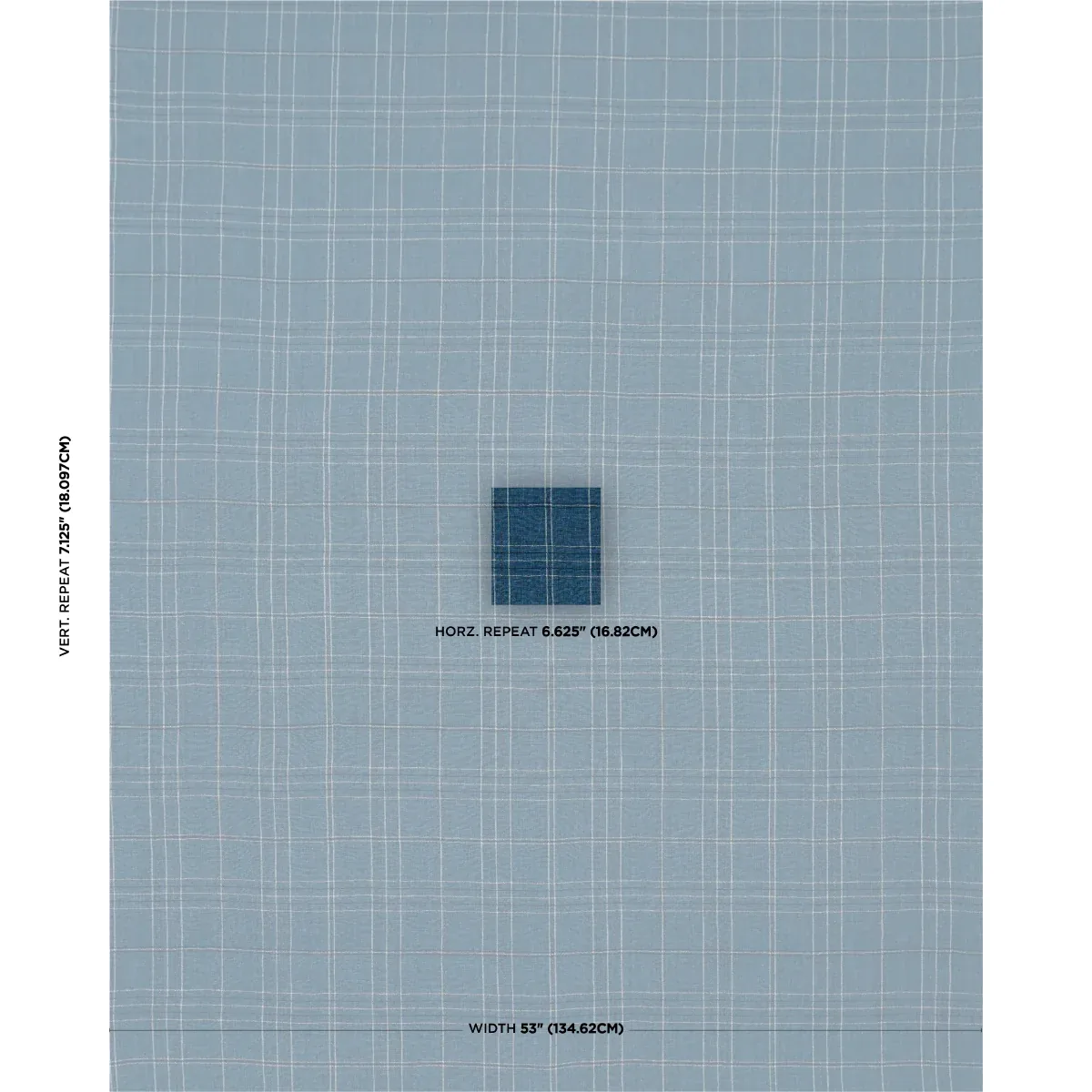 NILS PLAID LINEN fabric DENIM color by Schumacher