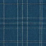 NILS PLAID LINEN fabric DENIM color by Schumacher