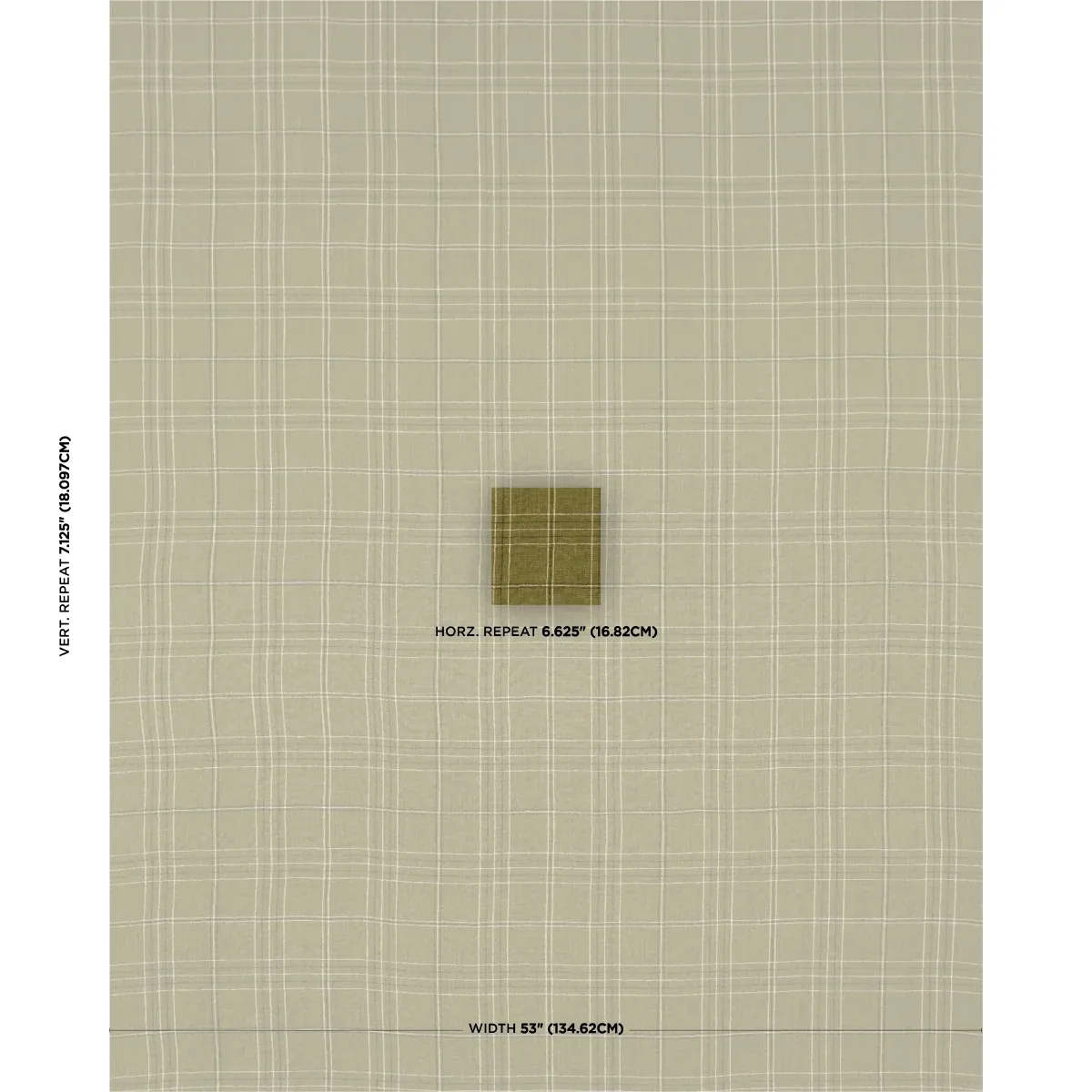 NILS PLAID LINEN fabric GRASS color by Schumacher