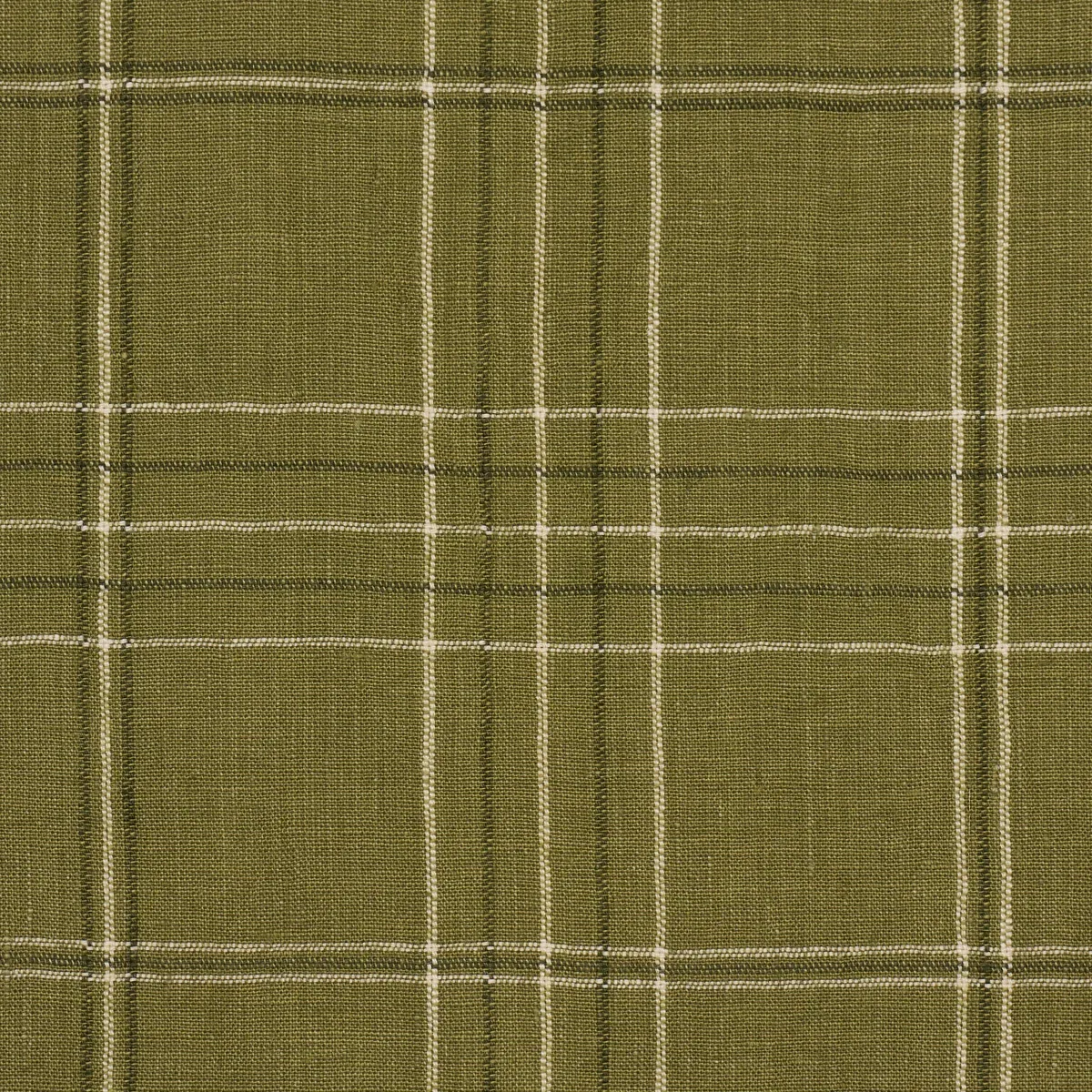 NILS PLAID LINEN fabric GRASS color by Schumacher