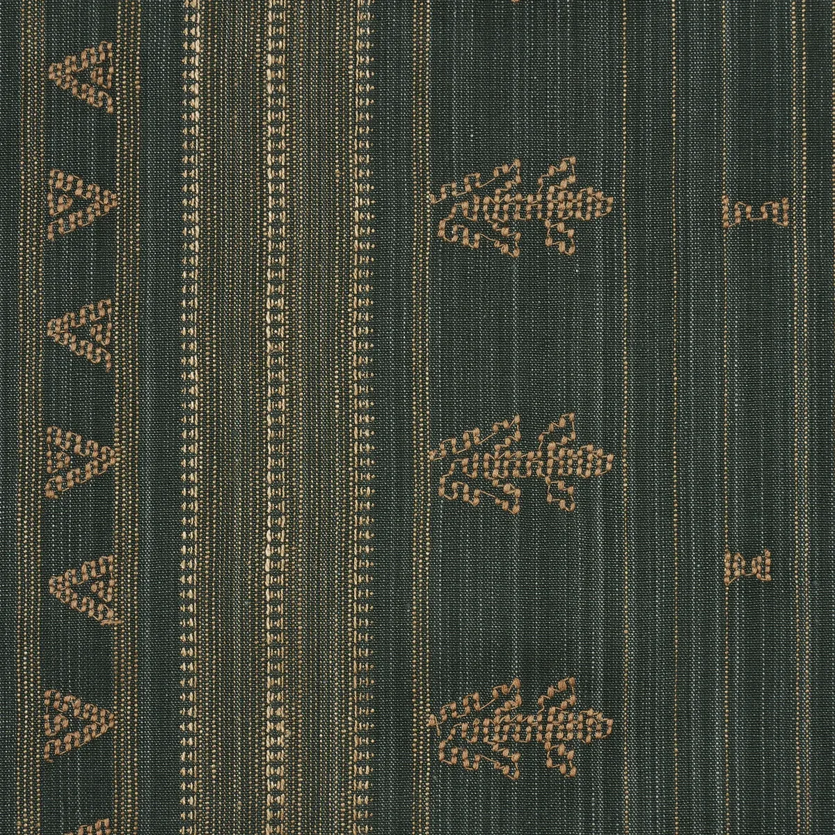 NIMA EMBROIDERED COTTON LINEN Fabric – JUNGLE GREEN | Schuma NIMA EMBROIDERED COTTON LINEN fabric JUNGLE GREEN color by Schumacher