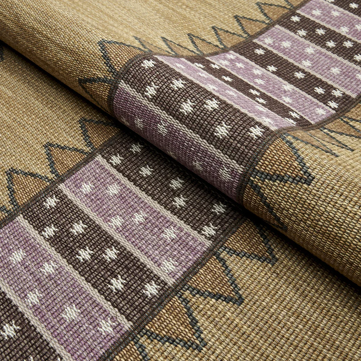 NOOR KILIM STRIPE Fabric – AUBERGINE | Schumacher | Wallpape NOOR KILIM STRIPE fabric AUBERGINE color by Schumacher