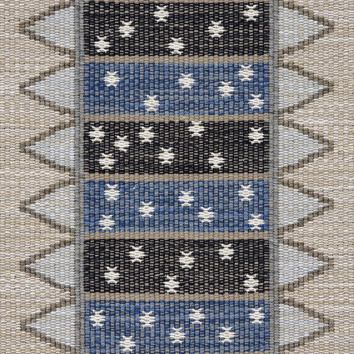 NOOR KILIM STRIPE Fabric – INDIGO | Schumacher | Wallpaper T NOOR KILIM STRIPE fabric INDIGO color by Schumacher