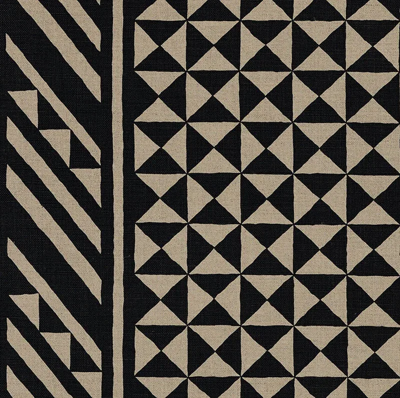 NUBA fabric BLACK ON NATURAL color by Schumacher