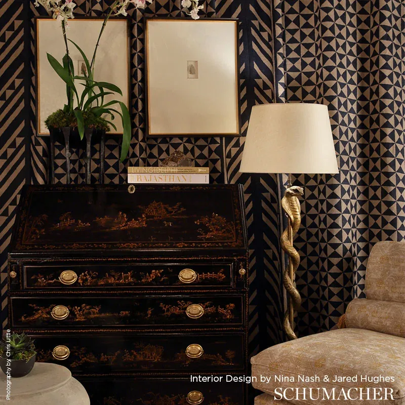NUBA fabric INDIGO ON NATURAL color by Schumacher