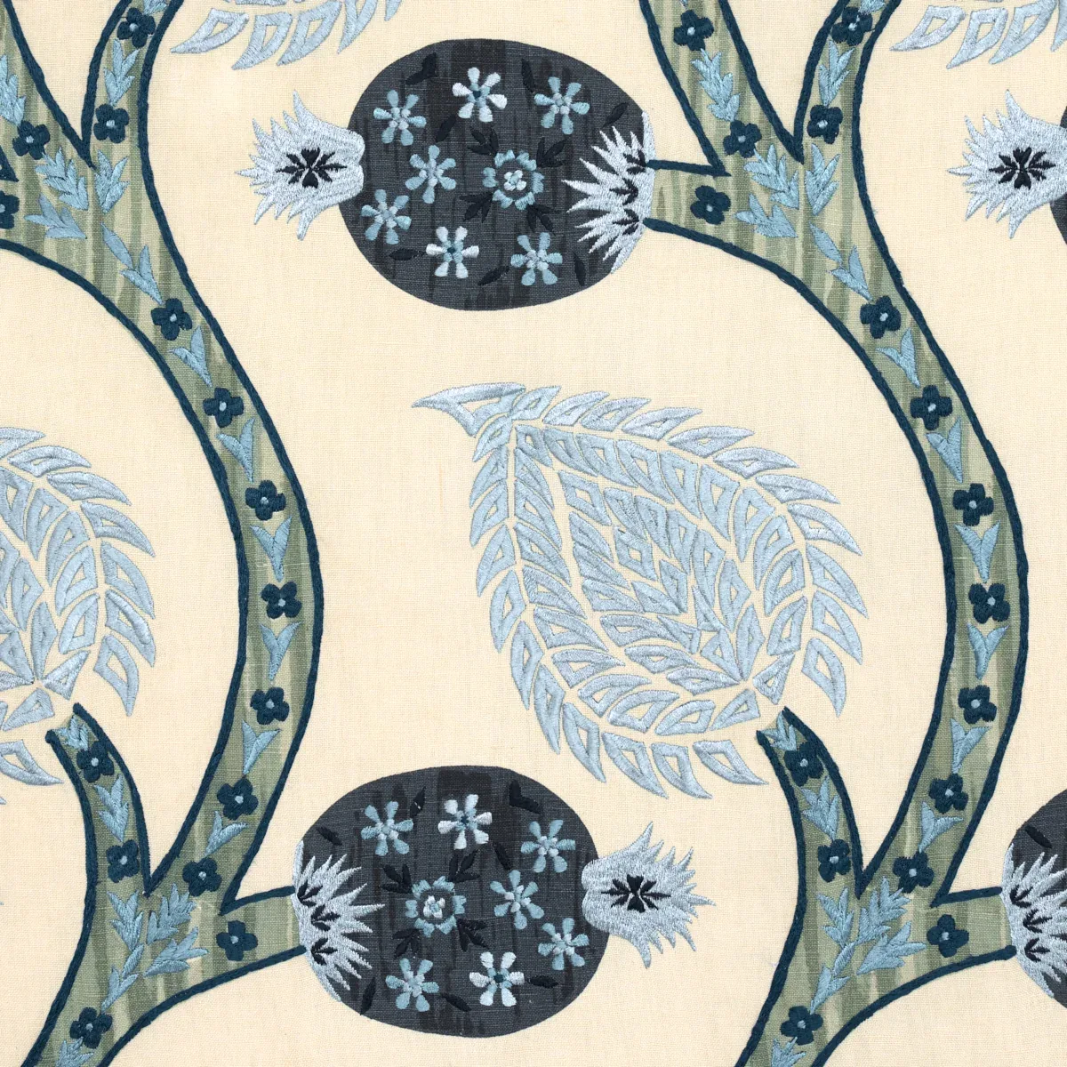 Nurata Embroidery fabric LAPIS color by Schumacher